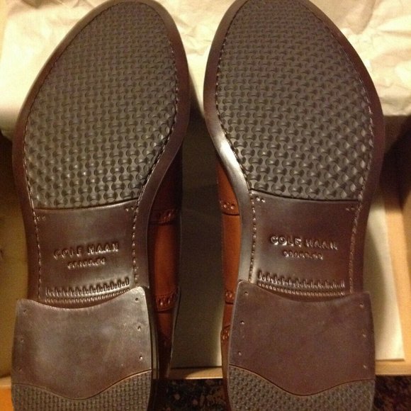 Cole Haan Men\'s Lewis Grand British Tan Leather Wingtip Oxford Shoes -11.5M -NIB